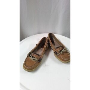 Sperry Top Sider Women's Brown Leopard Print Boat Shoes‎ Loafers Size 7.5